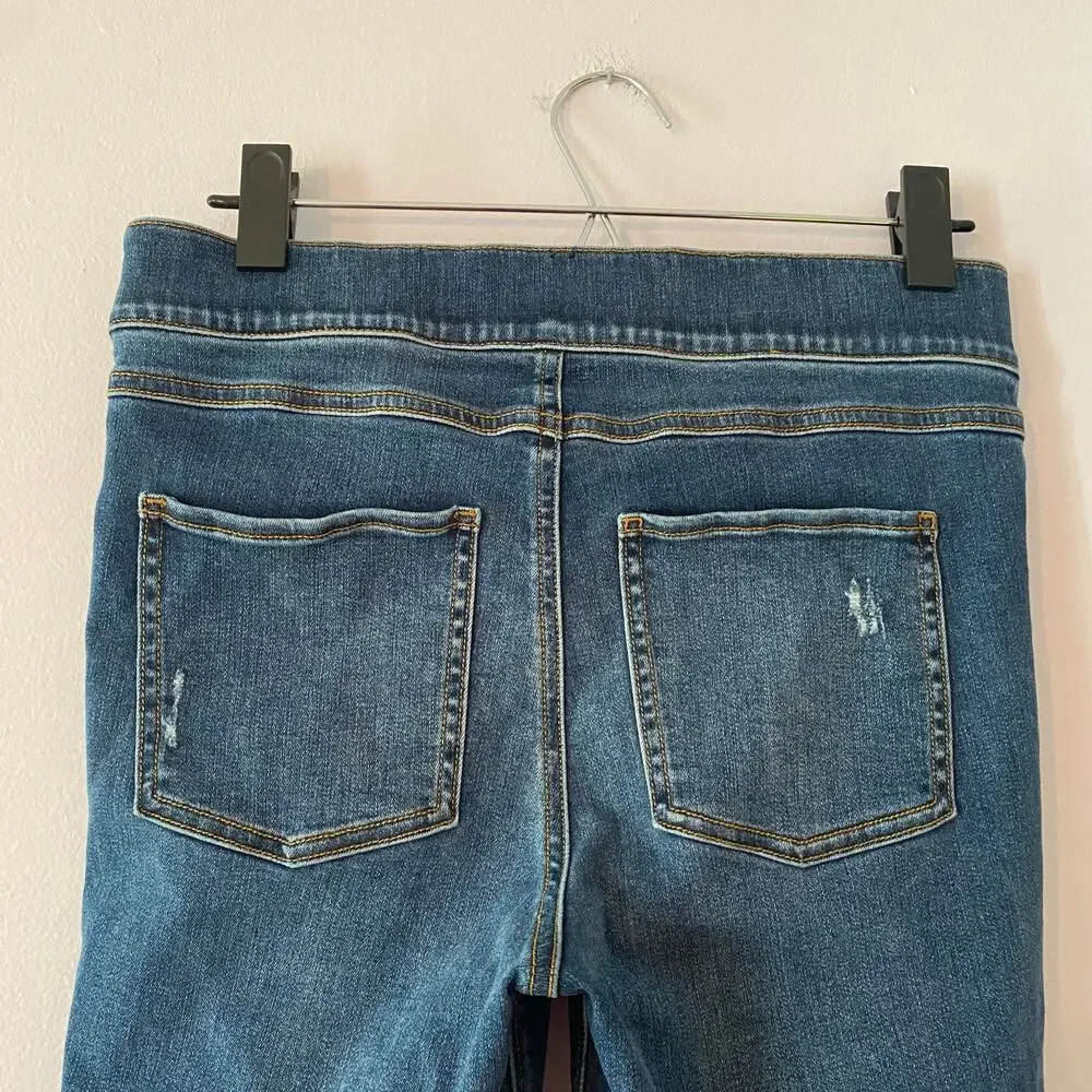 SPANX Distressed Skinny Jeans Dark Wash Preppy Shapewear Women's size Medium